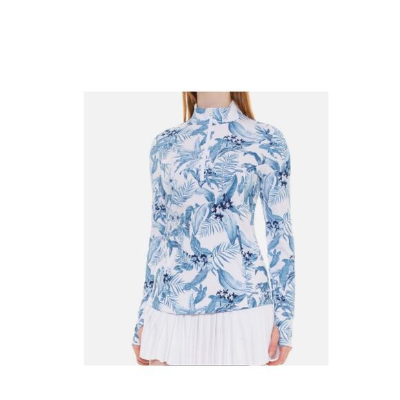 Tommy Bahama Golf & Tennis Tabu Jungle White/Blue Full Zip Jacket Size Small - Picture 1 of 9